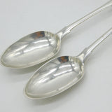 George III Aberdeen Sterling Silver Pair of Dessert Spoons Antique c1810 Scottish
