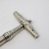 George III Sterling Silver Floral Bright Cut Pocket Corkscrew Antique c1780