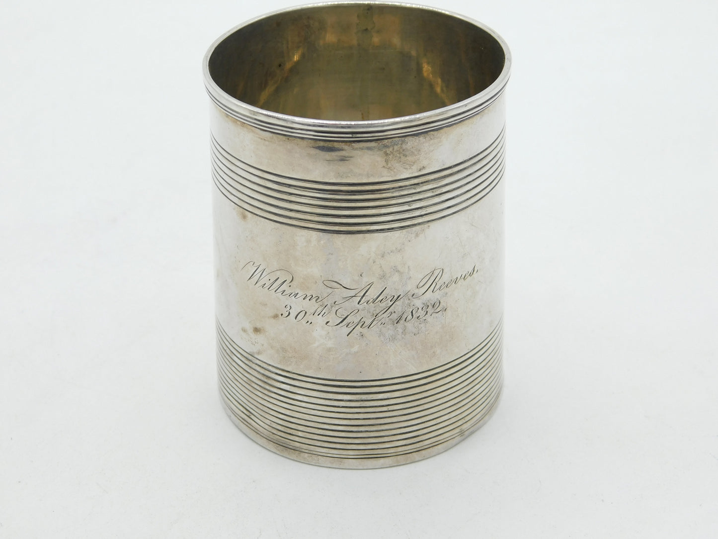 George III Sterling Silver Engraved Christening Mug Antique 1812 London