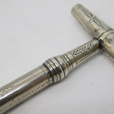 George III Sterling Silver Floral Bright Cut Pocket Corkscrew Antique c1780