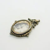 18th Century Austro-Hungarian Sterling Silver, Pearl, Turquoise Mourning Pendant c1790