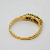 Victorian 18ct Yellow Gold Four-Stone Old-Cut Diamond Boat Ring Antique c1880