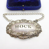 Early Victorian Sterling Silver Acanthus Hock Decanter Label 1844 Birmingham