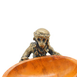 Victorian Pair of Cast Bronze Mr & Mrs Monkey Novelty Salt Cellars Antique c1860