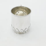 Sterling Silver Leaf Pattern Christening Mug 1937 Birmingham Adie Bros. Antique
