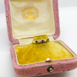 9ct Yellow Gold, Sapphire & Diamond Set Band Ring Vintage 1987 London
