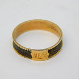 Victorian 9ct Yellow Gold Hairwork Mourning Ring Antique 1885 Chester
