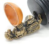 Victorian Pair of Cast Bronze Mr & Mrs Monkey Novelty Salt Cellars Antique c1860
