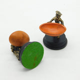 Victorian Pair of Cast Bronze Mr & Mrs Monkey Novelty Salt Cellars Antique c1860