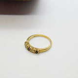 Victorian Style 18ct Gold, 0.1ct Diamond & Garnet Set Boat Ring 1973 Vintage