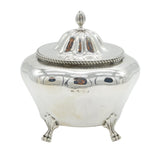 Edwardian Sterling Silver Paw-Foot Fluted Tea Caddy Antique 1905 Birmingham