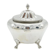 Edwardian Sterling Silver Paw-Foot Fluted Tea Caddy Antique 1905 Birmingham