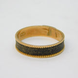 Victorian 9ct Yellow Gold Hairwork Mourning Ring Antique 1885 Chester