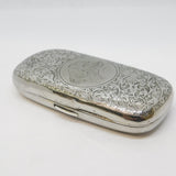 Victorian Sterling Silver Floral Labrador Dog Cigarette Case Antique c1890