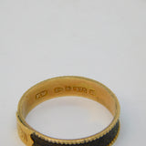 Victorian 9ct Yellow Gold Hairwork Mourning Ring Antique 1885 Chester