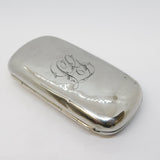 Victorian Sterling Silver Floral Labrador Dog Cigarette Case Antique c1890