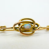 9ct Yellow Gold & Cabochon Opal Knotted Brooch Antique 1913 Chester Deco