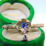 Victorian 15ct Gold, Enamel Swallow & Seed Pearl Sweetheart Brooch Antique