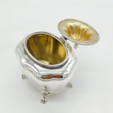 Edwardian Sterling Silver Paw-Foot Fluted Tea Caddy Antique 1905 Birmingham