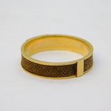 Victorian 15ct Yellow Gold Hairwork Mourning Ring Antique c1860