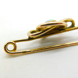 9ct Yellow Gold & Cabochon Opal Knotted Brooch Antique 1913 Chester Deco