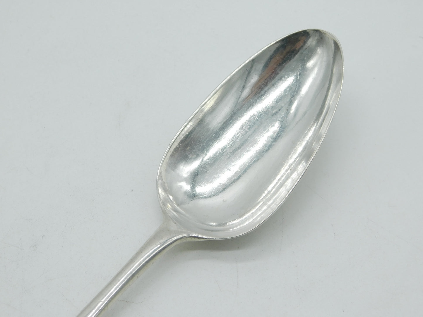 George III Sterling Silver Havovarian Pattern Serving Spoon Antique 1765 London