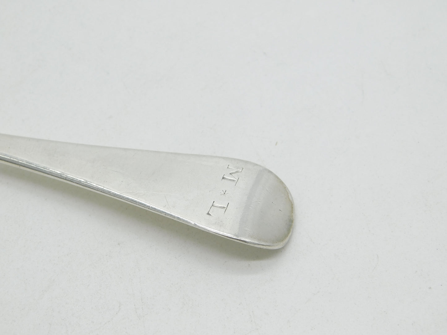 George III Sterling Silver Havovarian Pattern Serving Spoon Antique 1765 London