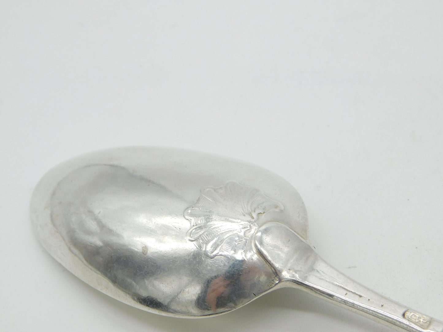 George III Sterling Silver Havovarian Pattern Serving Spoon Antique 1765 London