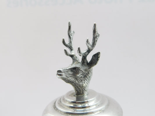 Cast Sterling Silver & Cork Wine Bottle Stopper Stag Deer 1998 Vintage A.J Poole