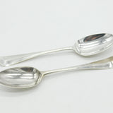 George III Pair Sterling Silver Hanoverian Servings Spoons 1766 London Antique