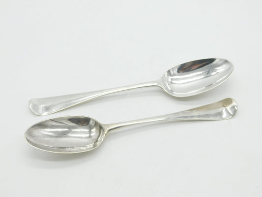 George III Pair Sterling Silver Hanoverian Servings Spoons 1766 London Antique