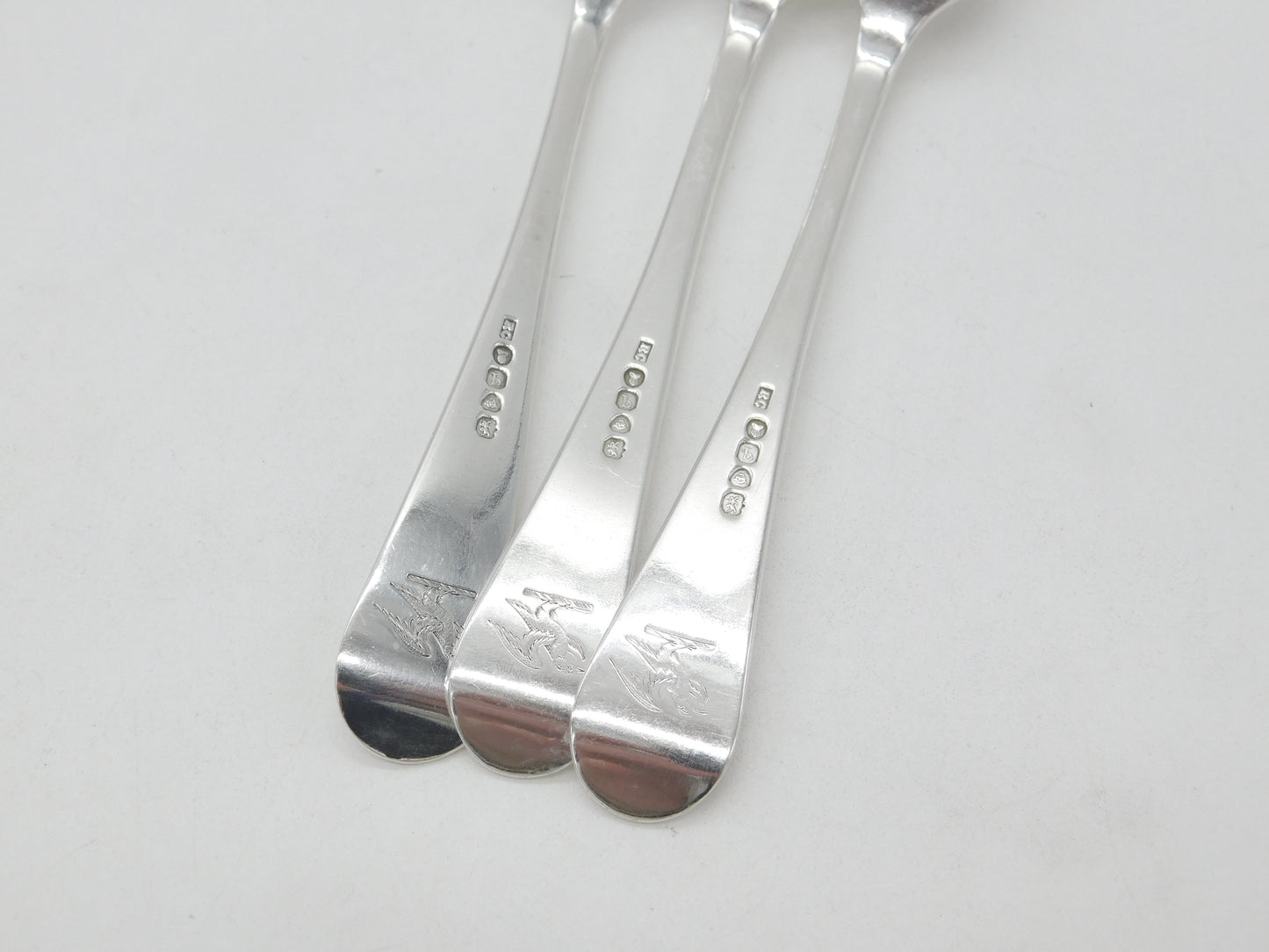 Georgian Set of 3 Sterling Silver Crested Table Forks 1831 London Antique