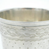 French 19th Century .950 Grade Silver Floral Christening Beaker Antique c1890