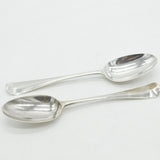 George III Pair Sterling Silver Hanoverian Servings Spoons 1766 London Antique