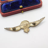 WWII Sterling Silver & Enamel RAF Wings Sweetheart Brooch Antique c1940
