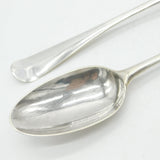 George III Pair Sterling Silver Hanoverian Servings Spoons 1766 London Antique