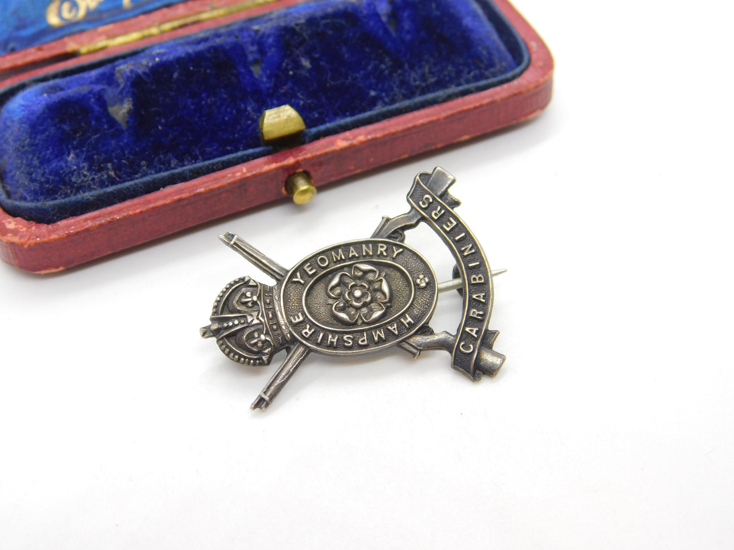 TLM Sterling Silver WWI 'Hampshire Yeomanry Carabiniers' Sweetheart Brooch c1915