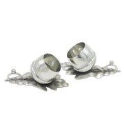 Victorian Pair of Sterling Silver Acorn Form Salt Cellars Antique Birmingham