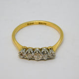 Victorian 18ct Yellow Gold Graduated Five-Stone Diamond Ring Antique c1880