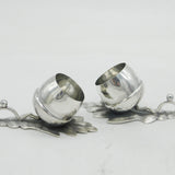 Victorian Pair of Sterling Silver Acorn Form Salt Cellars Antique Birmingham