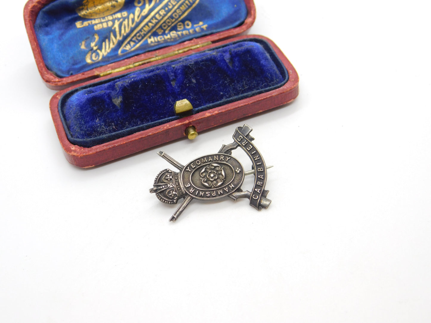 TLM Sterling Silver WWI 'Hampshire Yeomanry Carabiniers' Sweetheart Brooch c1915