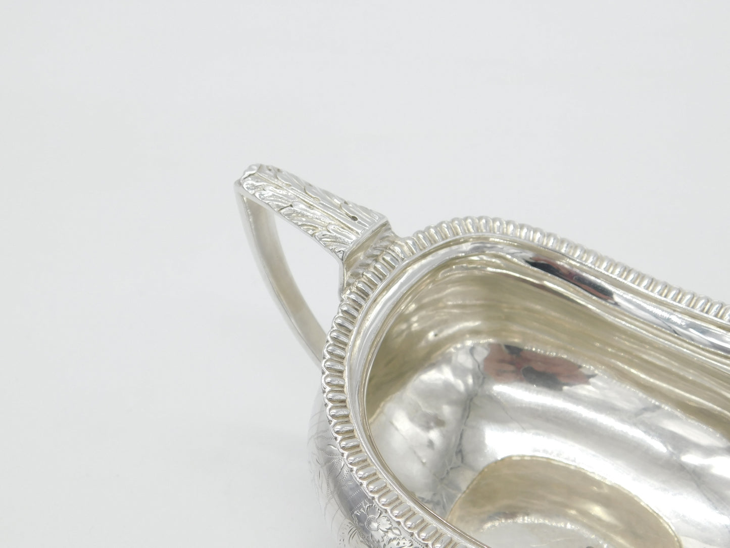 Georgian Sterling Silver Floral Pattern Cream Jug 1826 London Michael Starkey