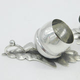 Victorian Pair of Sterling Silver Acorn Form Salt Cellars Antique Birmingham