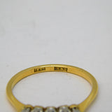 Victorian 18ct Yellow Gold Graduated Five-Stone Diamond Ring Antique c1880