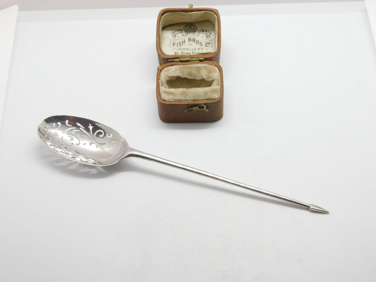 Early Georgian Sterling Silver Mote Spoon c1720 Antique George I