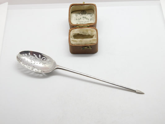 Early Georgian Sterling Silver Mote Spoon c1720 Antique George I