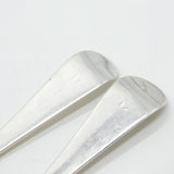 George III Pair Sterling Silver Hanoverian Servings Spoons 1766 London Antique