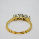 Victorian 18ct Yellow Gold Graduated Five-Stone Diamond Ring Antique c1880