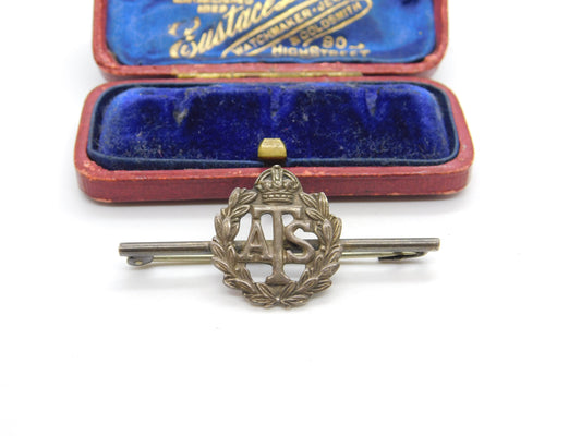 WWII Sterling Silver ATS Auxiliary Territorial Service Sweetheart Brooch c1940