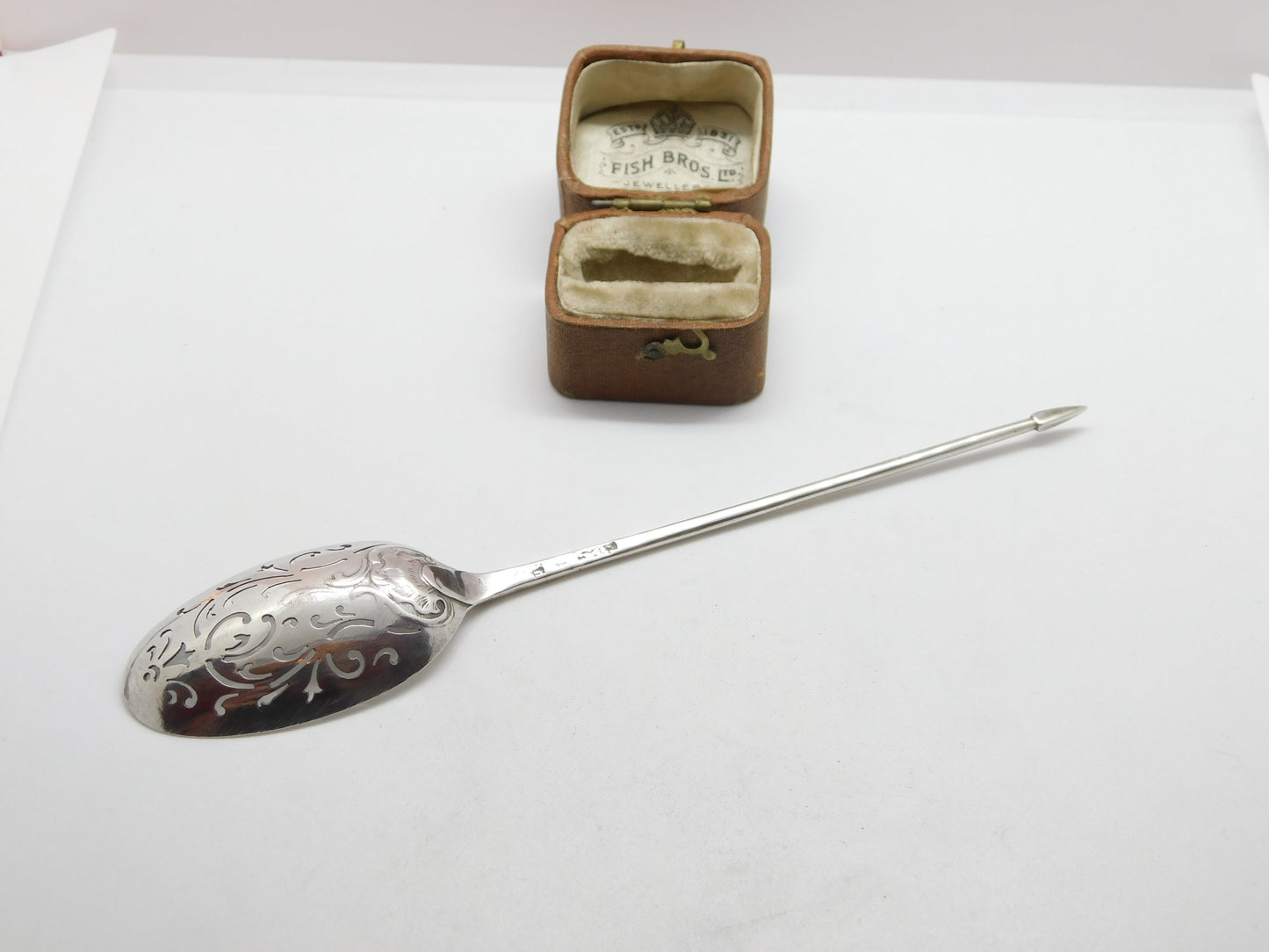 Early Georgian Sterling Silver Mote Spoon c1720 Antique George I